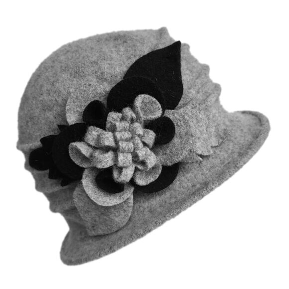 1584 Women Beret Hat Cloche Bucket Vintage Floral Wool Classic Winter